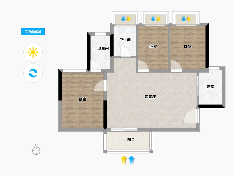 广东省-东莞市-天琴湾-73.93-户型库-采光通风