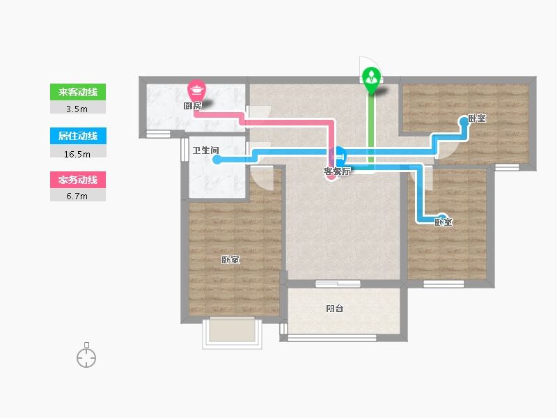 湖北省-咸宁市-碧水龙城-78.56-户型库-动静线