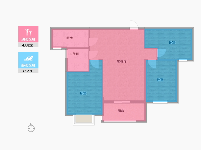 湖北省-咸宁市-碧水龙城-78.56-户型库-动静分区