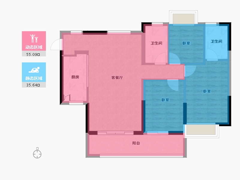 广东省-东莞市-樟城华轩-81.49-户型库-动静分区