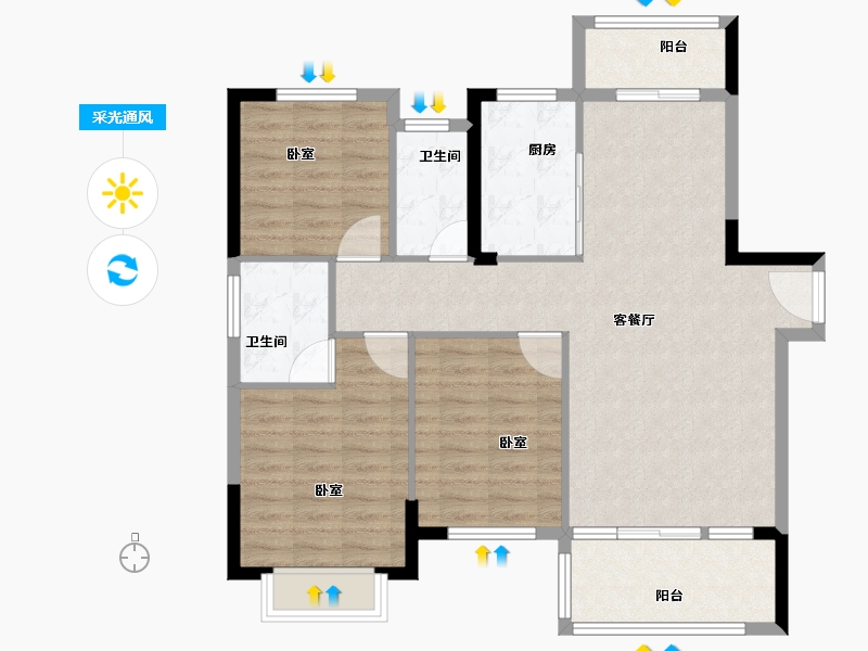 湖北省-咸宁市-三胜首府-97.00-户型库-采光通风