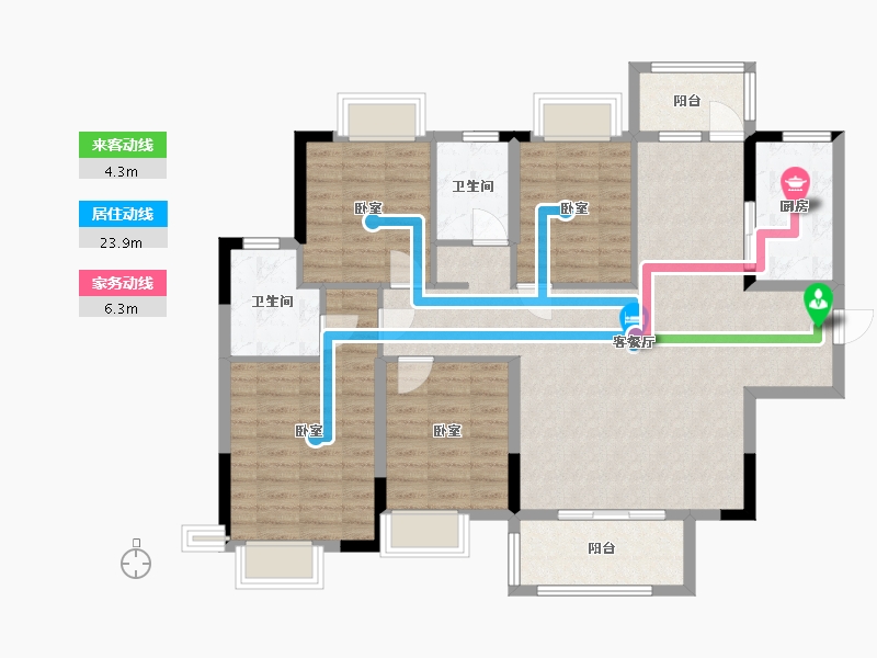 湖北省-咸宁市-璟湖世纪城-108.79-户型库-动静线