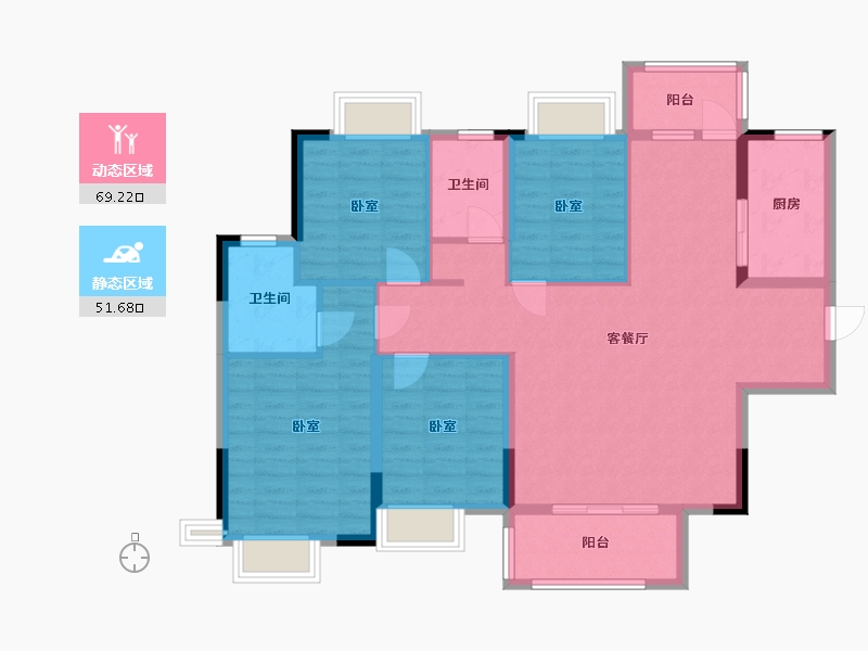 湖北省-咸宁市-璟湖世纪城-108.79-户型库-动静分区