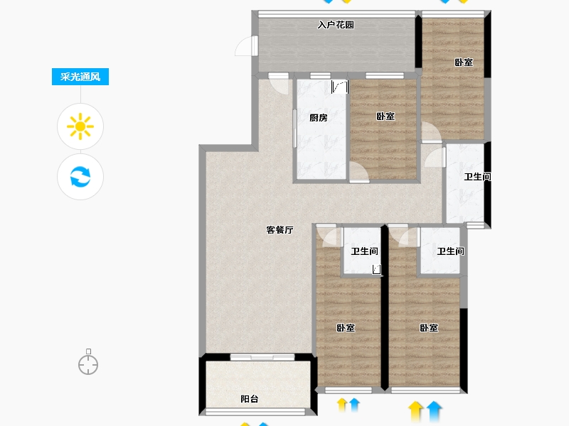 广东省-东莞市-华安珑廷-111.00-户型库-采光通风