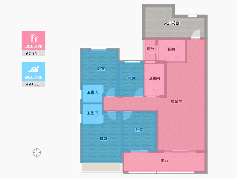 广东省-梅州市-锦绣山水城-115.80-户型库-动静分区