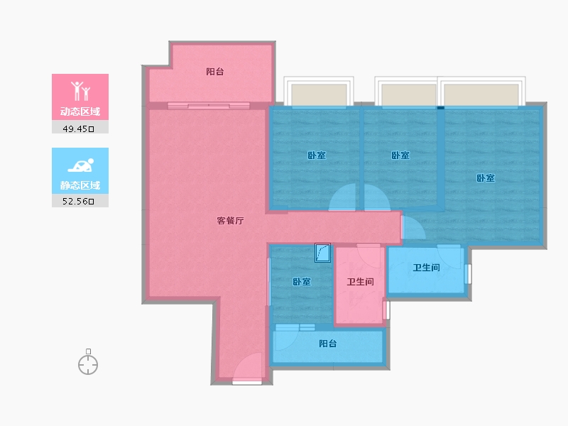 湖南省-郴州市-临武碧桂园-91.35-户型库-动静分区