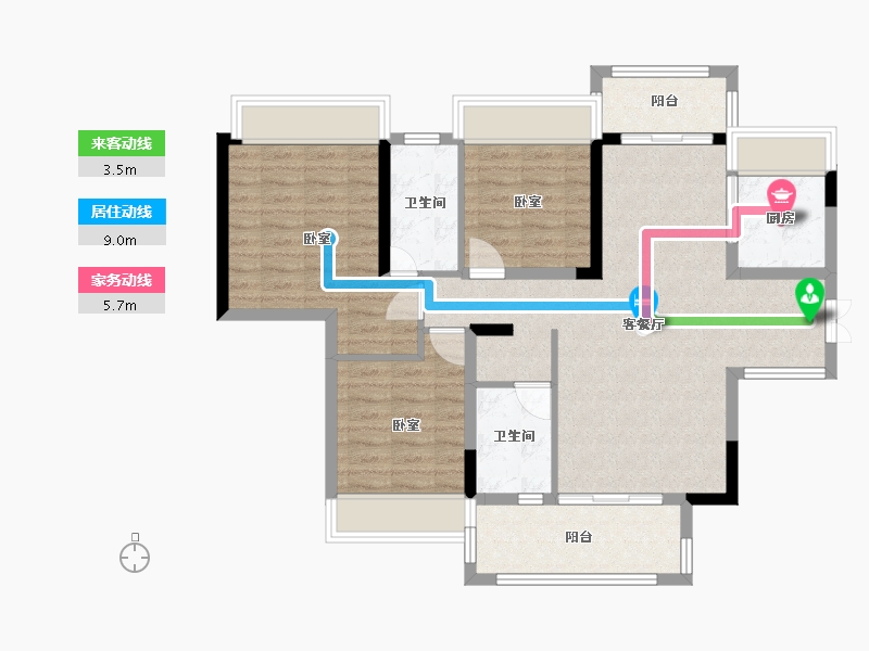 广东省-梅州市-芹洋观邸-92.19-户型库-动静线