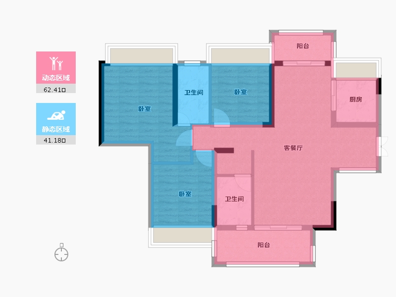 广东省-梅州市-芹洋观邸-92.19-户型库-动静分区