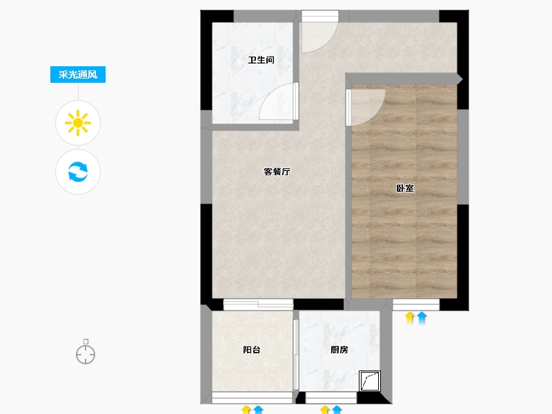 广东省-东莞市-卓越蔚蓝岸-35.00-户型库-采光通风