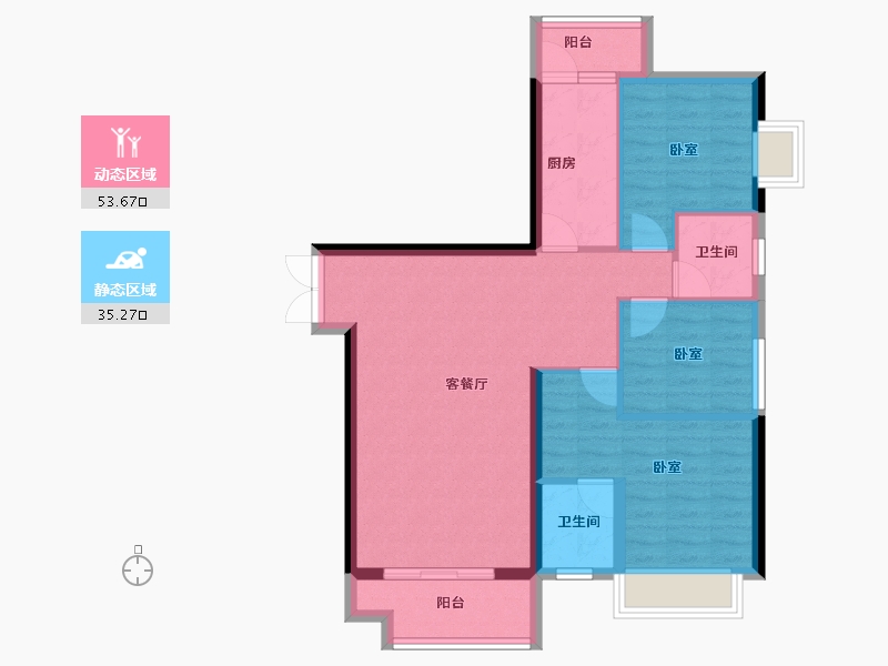 广东省-梅州市-梅州奥园集一广场-79.72-户型库-动静分区