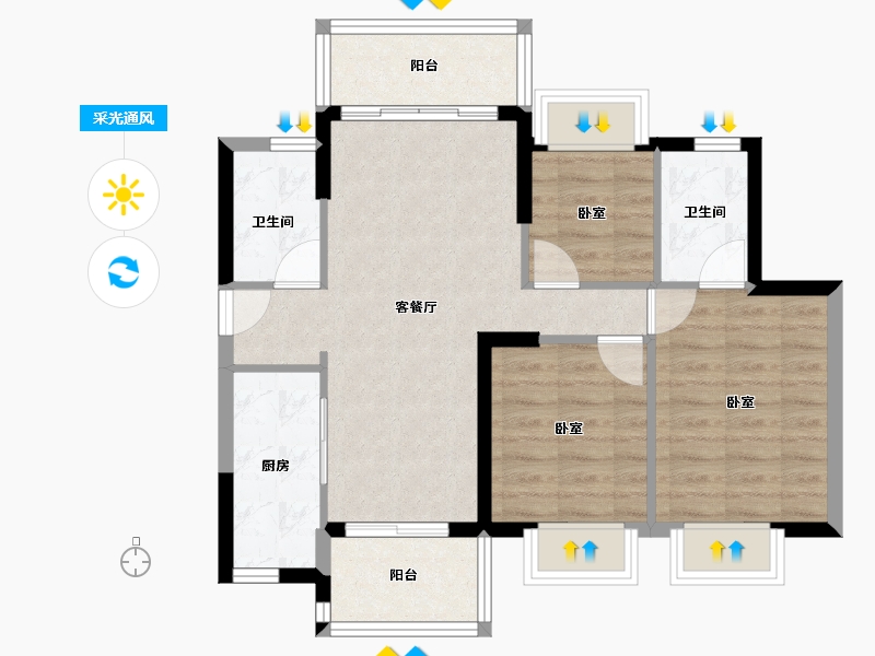 广东省-东莞市-时代倾城-72.28-户型库-采光通风