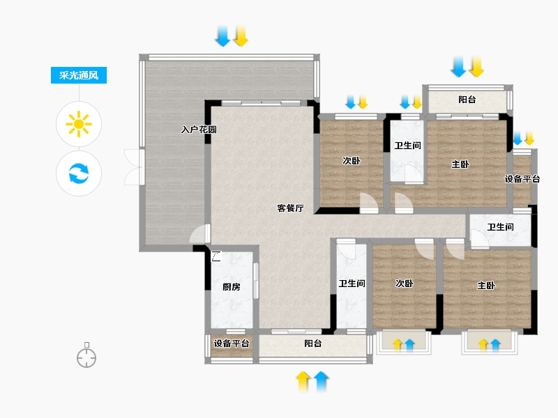 广东省-清远市-君廷湖山-144.28-户型库-采光通风