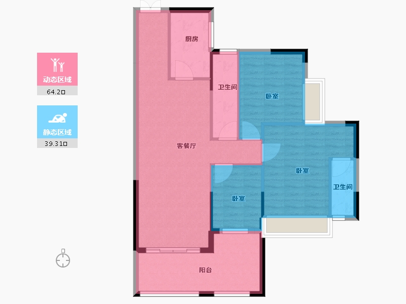 广东省-梅州市-龙腾一品-94.00-户型库-动静分区