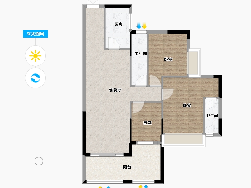 广东省-梅州市-龙腾一品-94.00-户型库-采光通风