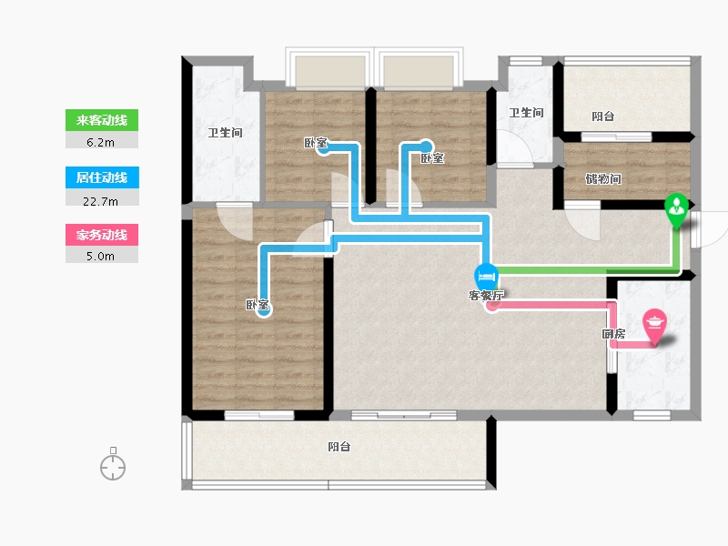 湖北省-咸宁市-宁城新都-107.01-户型库-动静线