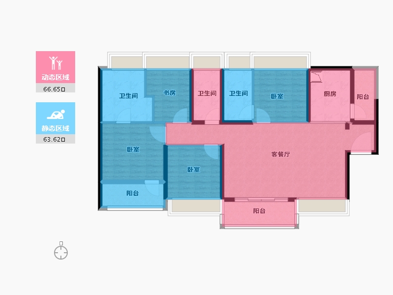 广东省-深圳市-大悦城·天玺壹号住宅-116.00-户型库-动静分区