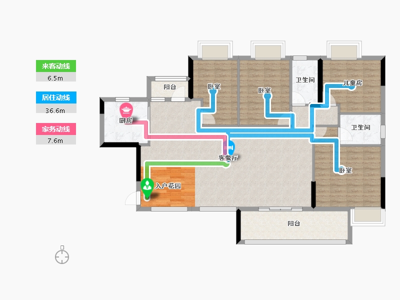 湖北省-咸宁市-璟湖世纪城-123.82-户型库-动静线