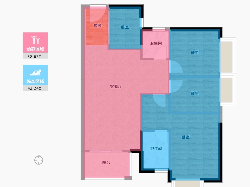 广东省-东莞市-阳光城愉景湾-73.53-户型库-动静分区