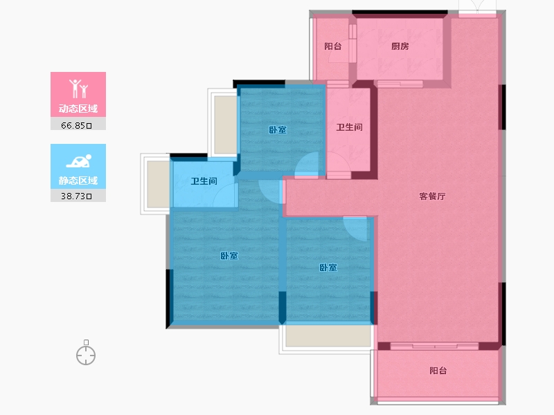 广东省-梅州市-芹洋观邸-94.44-户型库-动静分区