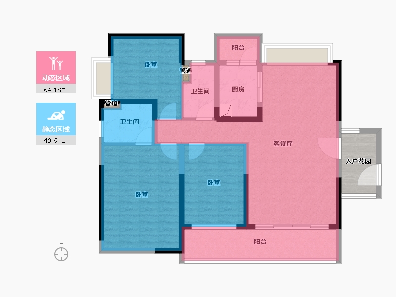 广东省-韶关市-碧桂园新城之光-107.10-户型库-动静分区