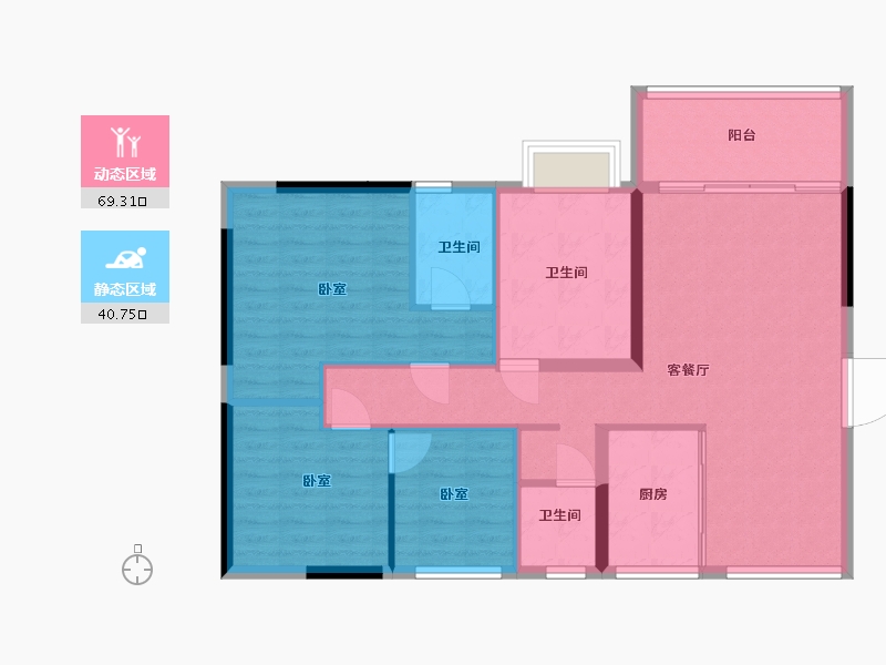 湖南省-郴州市-公园华府-100.00-户型库-动静分区