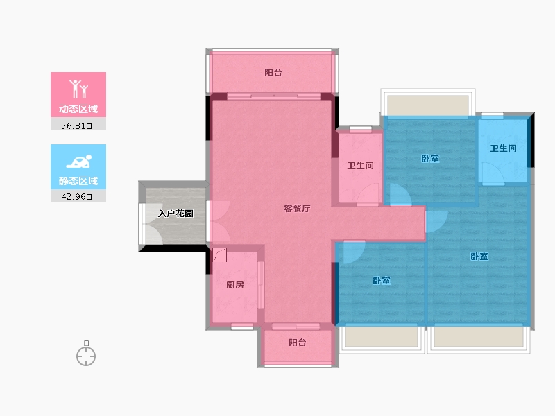 广东省-佛山市-雅瑶绿洲星悦湾-95.01-户型库-动静分区