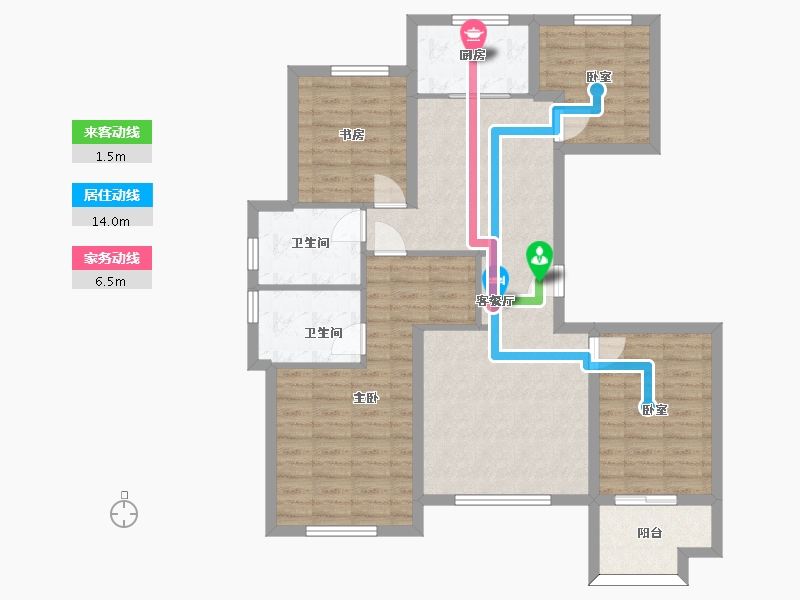 安徽省-黄山市-华通幸福里-98.05-户型库-动静线