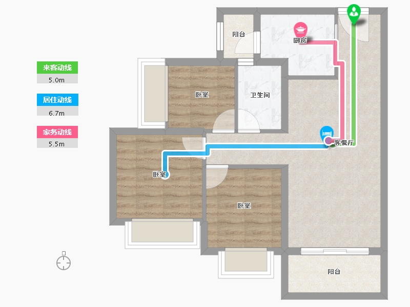 广东省-广州市-龙光玖龙湖-65.22-户型库-动静线