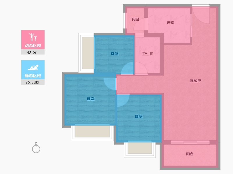 广东省-广州市-龙光玖龙湖-65.22-户型库-动静分区