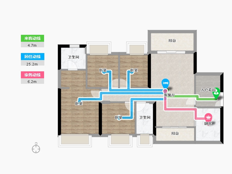 广东省-佛山市-普君新城华府-85.83-户型库-动静线