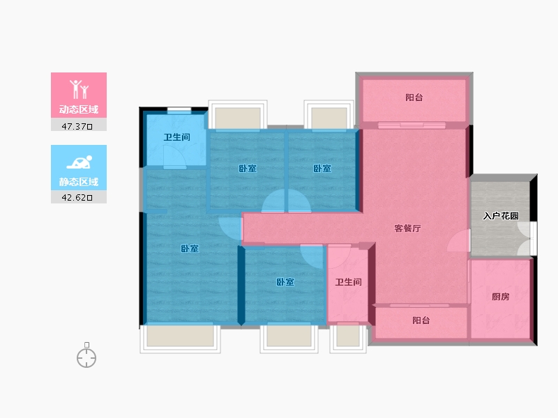 广东省-佛山市-普君新城华府-85.83-户型库-动静分区