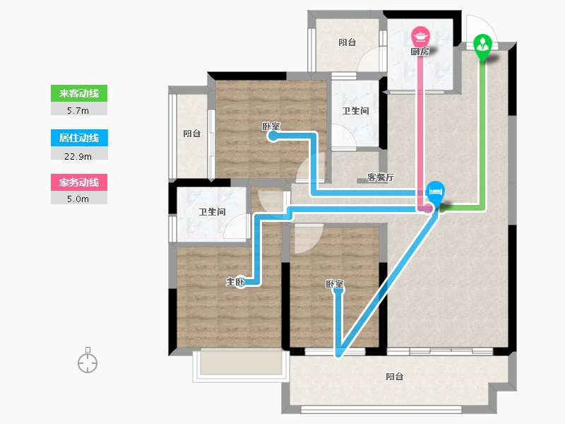 湖南省-郴州市-中铁岭南府-99.37-户型库-动静线