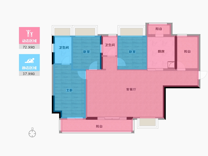 广东省-佛山市-岭南天地璟廷-99.39-户型库-动静分区