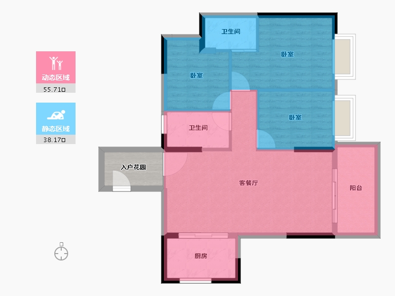 广东省-广州市-仟信广场-89.45-户型库-动静分区