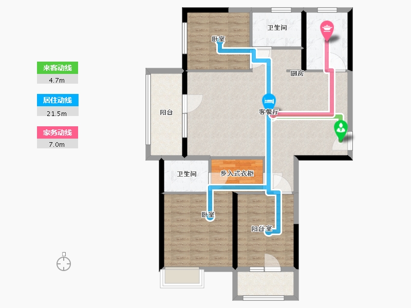 湖北省-武汉市-兰江公园里-105.00-户型库-动静线