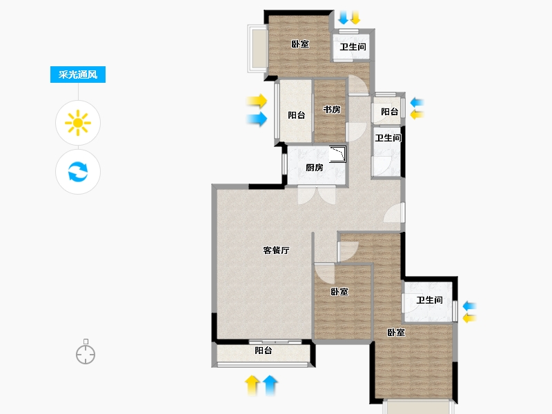 广东省-深圳市-山语清晖-142.00-户型库-采光通风