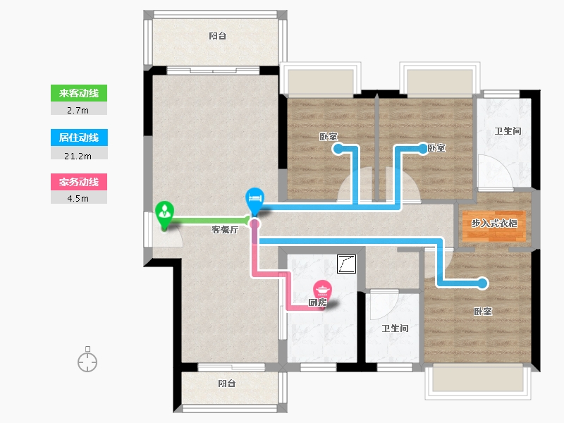 广东省-佛山市-佛山美的城-93.01-户型库-动静线