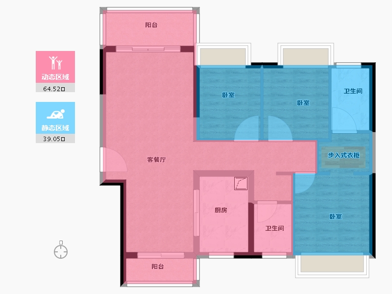 广东省-佛山市-佛山美的城-93.01-户型库-动静分区