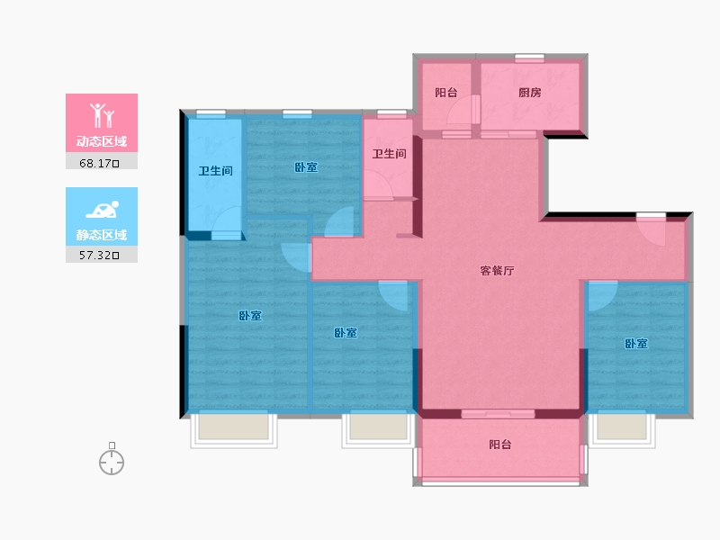 广东省-佛山市-三水华府（碧桂园）-113.00-户型库-动静分区