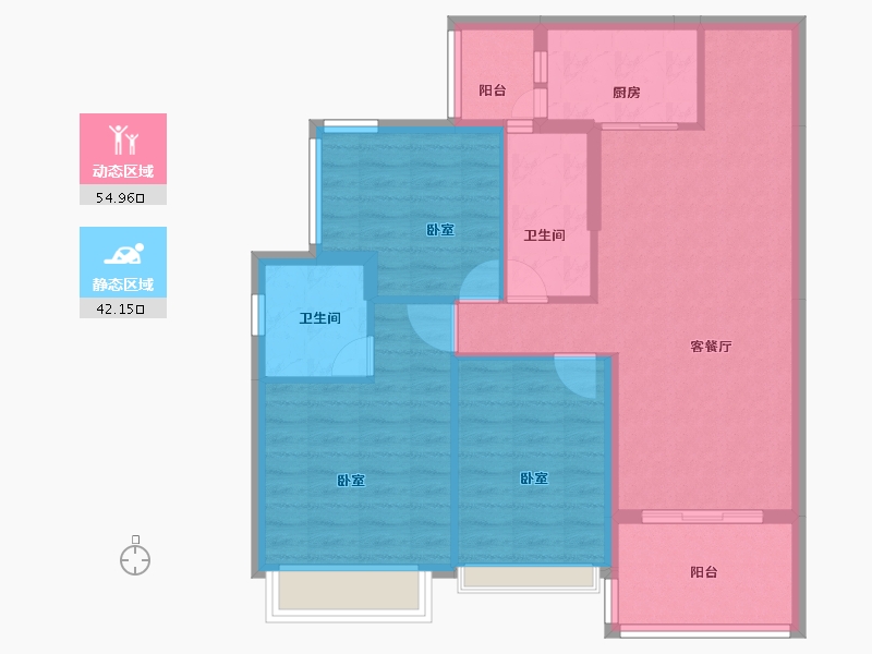 广东省-阳江市-浩大岭南新邨-87.16-户型库-动静分区