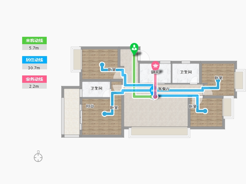 湖南省-长沙市-东原麓印长江-100.00-户型库-动静线