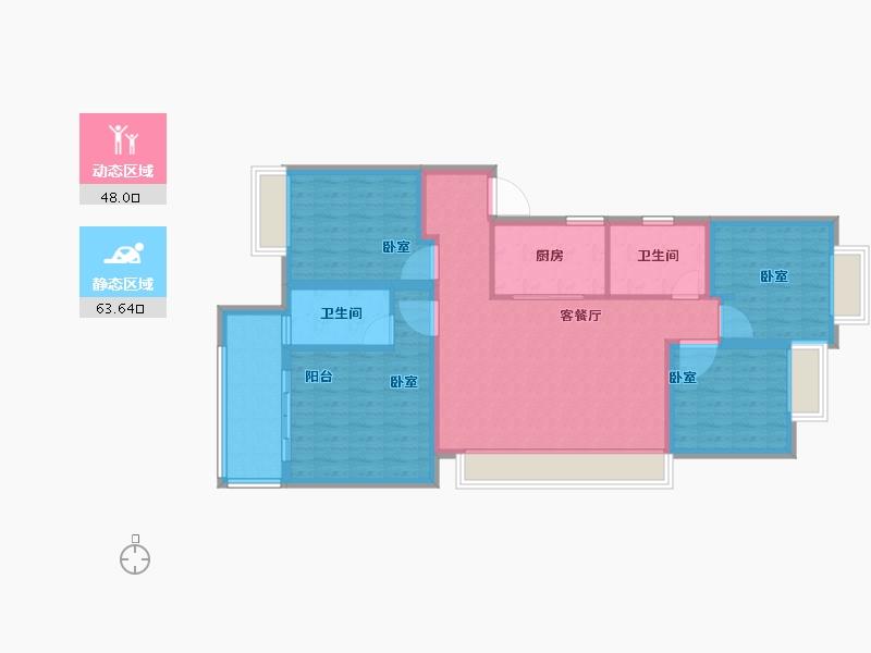 湖南省-长沙市-东原麓印长江-100.00-户型库-动静分区