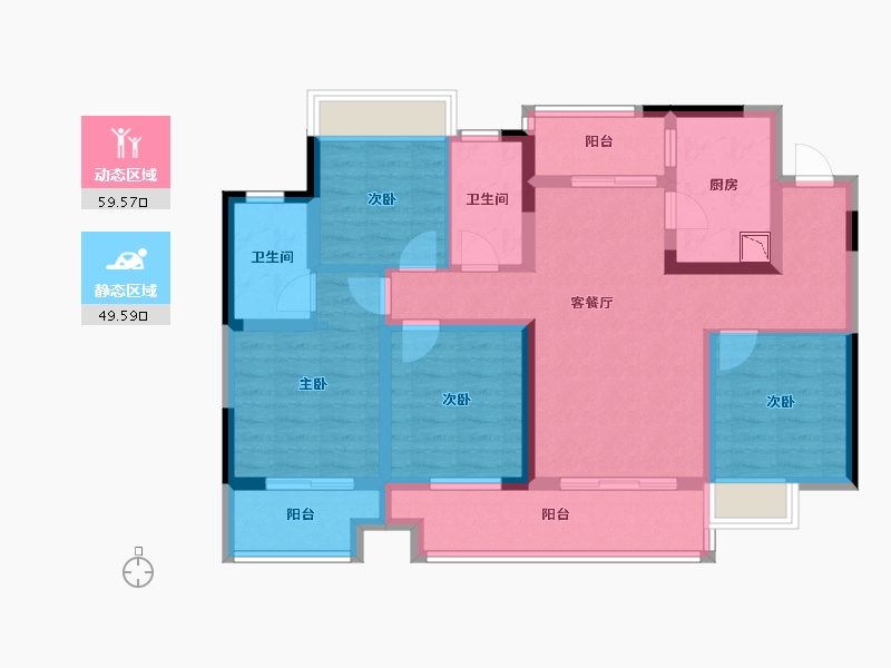 四川省-成都市-光华瑞廷-95.03-户型库-动静分区