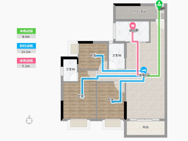 广东省-广州市-仟信广场-90.57-户型库-动静线