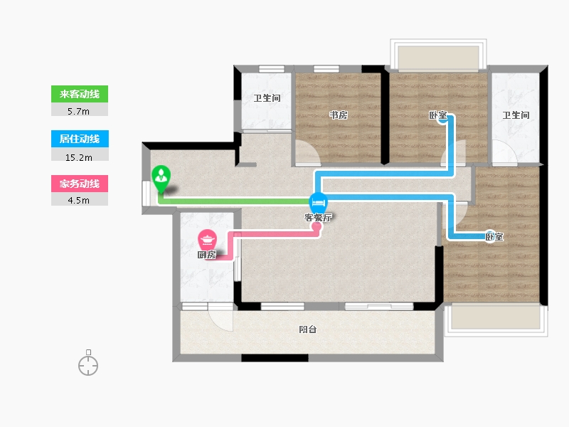 广东省-佛山市-三水华府（碧桂园）-89.81-户型库-动静线