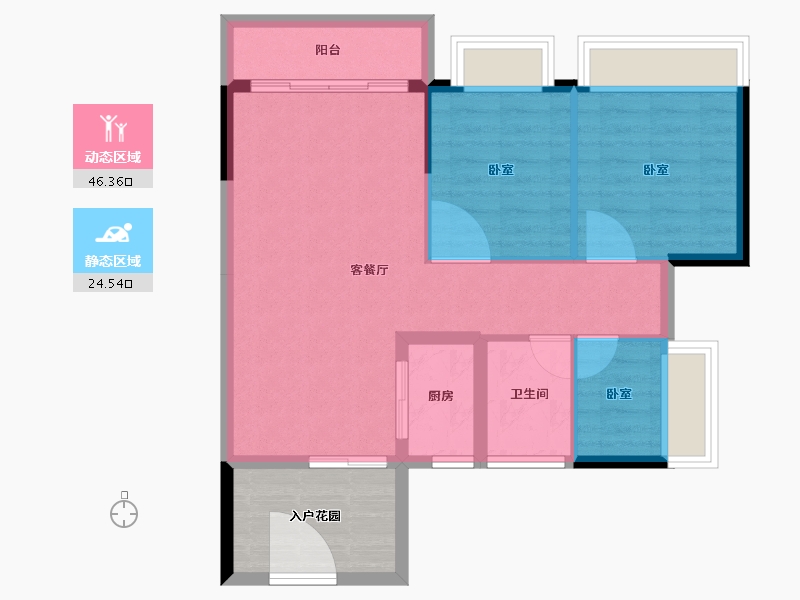 广东省-惠州市-华晟豪庭三期-70.78-户型库-动静分区