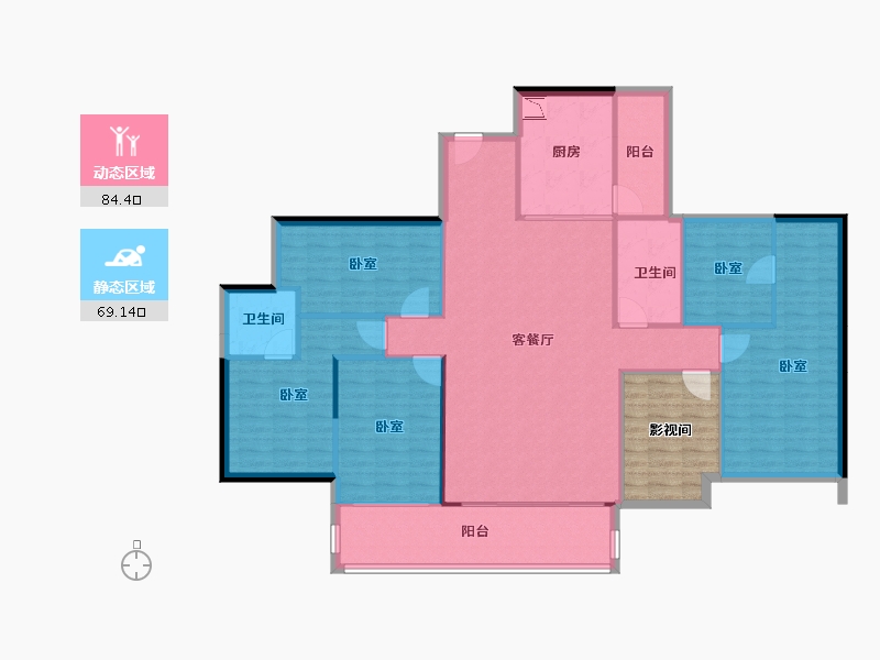 广东省-广州市-碧桂园合景美的阅江府-150.49-户型库-动静分区