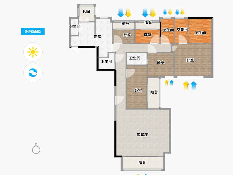 广东省-深圳市-华侨城新天鹅堡-234.00-户型库-采光通风