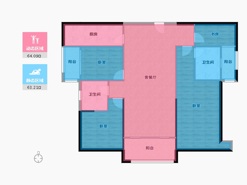 湖南省-常德市-房聚明德郡-116.82-户型库-动静分区