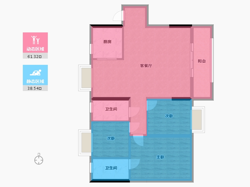 湖北省-襄阳市-和信汉阳学府-90.09-户型库-动静分区